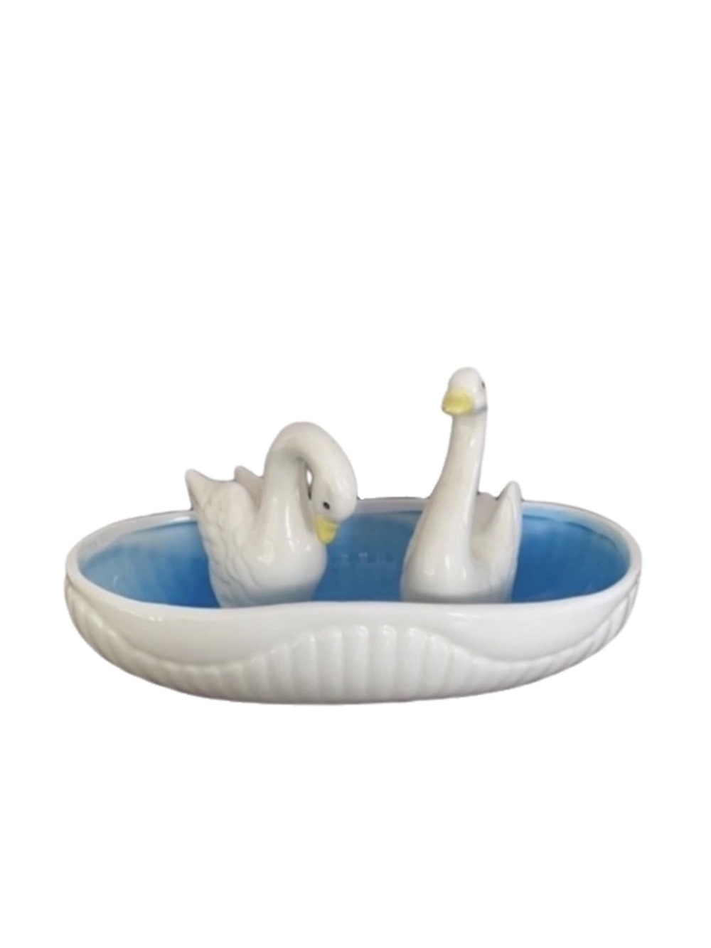 Vintage Trinket Dish With Two Swans